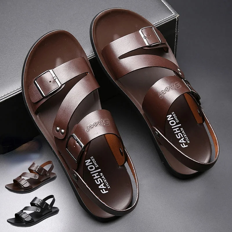 Crossfit Male - Fashion Sandals Male Solid Color PU