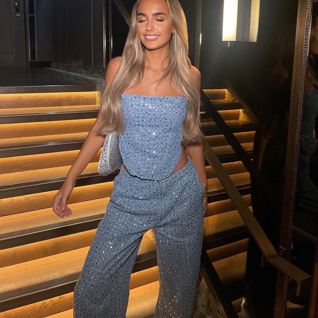 Women's Sexy Denim Sequin Slim - Crossfit Youtube ulasan dan harga