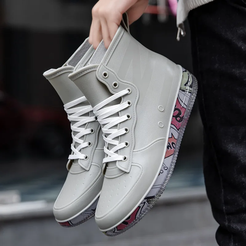 Men Rain Boots Fashion Trendy  - Crossfit Male ulasan dan harga