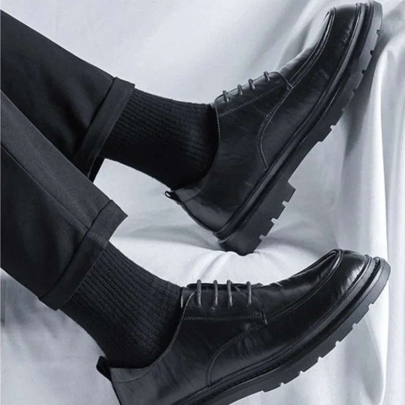 Lace Up Round Toe Men's Leathe - Crossfit Male ulasan dan harga