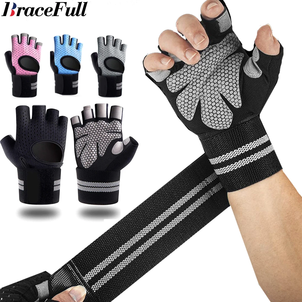 1Pair Half Finger Gym Fitness  - Crossfit G ulasan dan harga